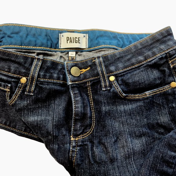 Paige Denim Co Jeans Skyline Skinny Style Low Rise Womens Size 26 Blue Dark Wash - Picture 9 of 9